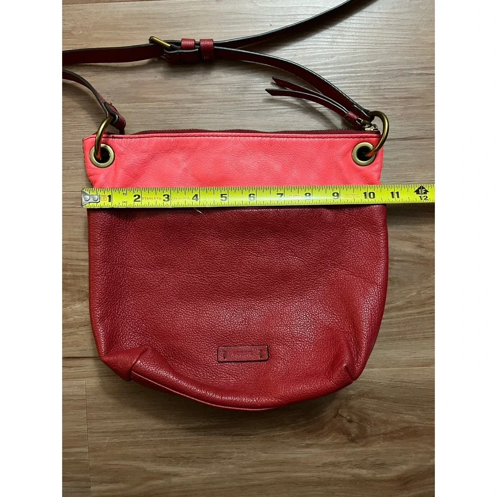 Fossil Keely Leather Crossbody Bag Vibrant Two Tone Red Pink‎ Shoulder Bag